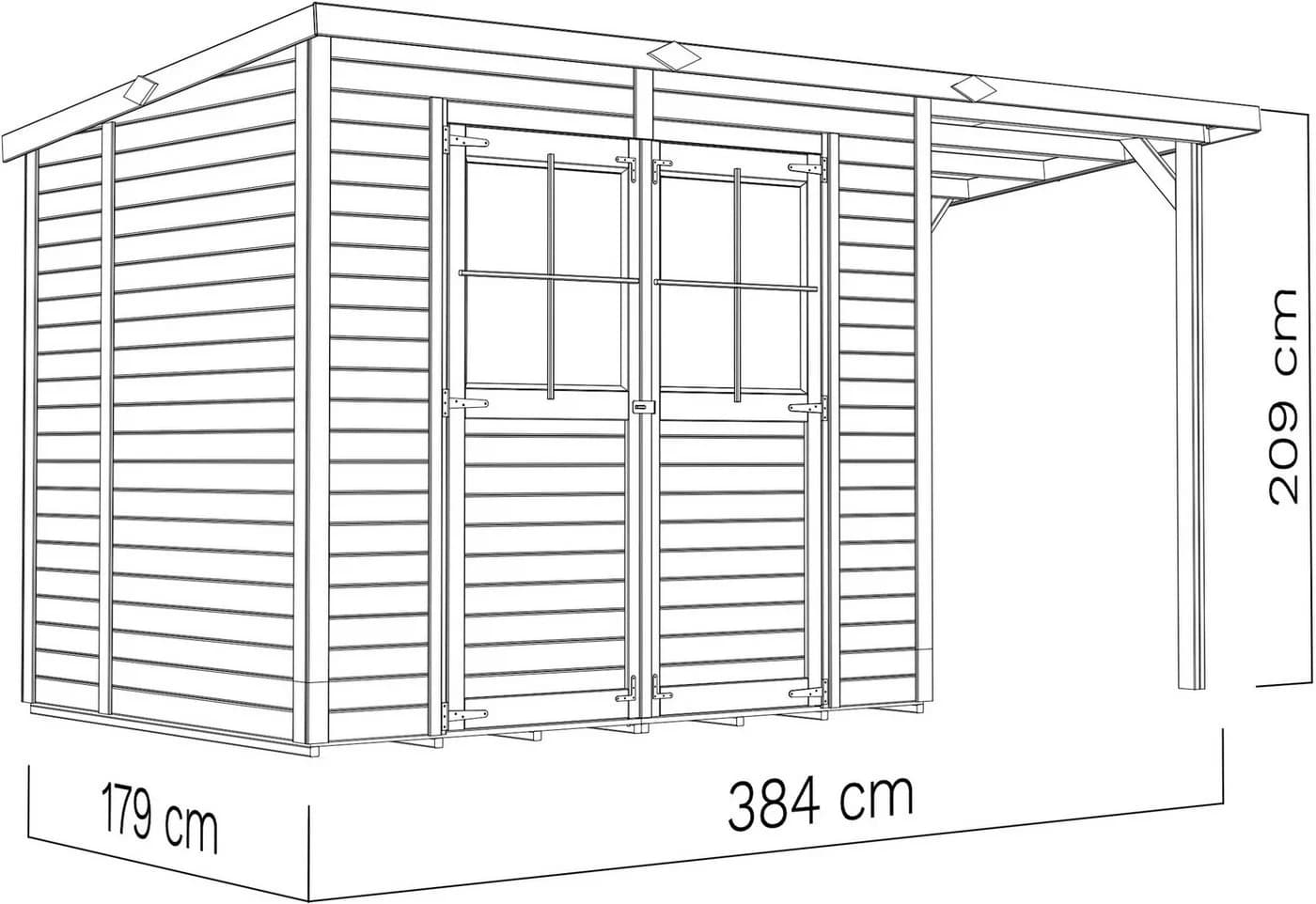 Gartenhaus BERTILO Einfach 3 Plus Beigegrau Massivholz - Bild 4