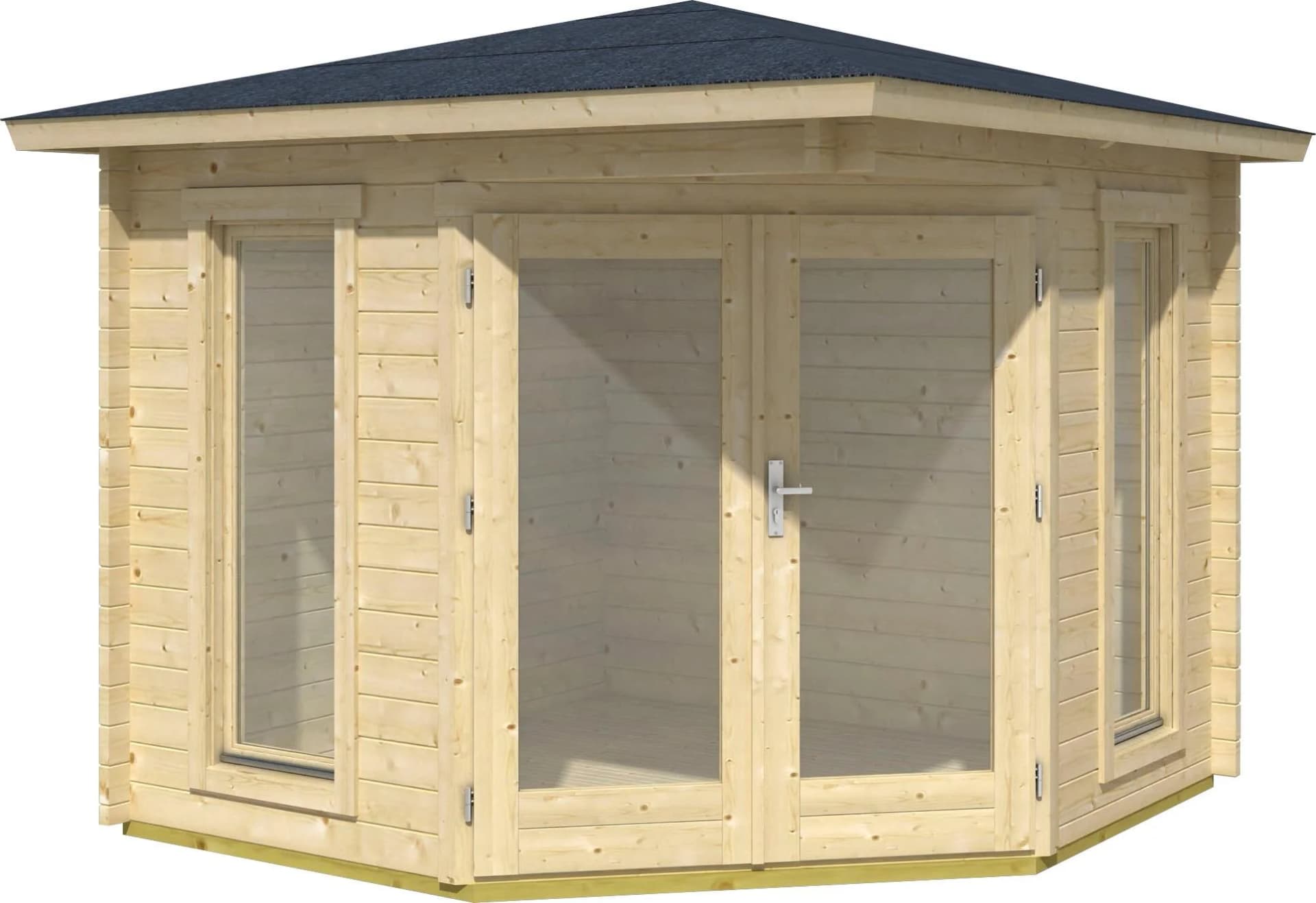 Modernes Gartenhaus aus Holz und Holzwerkstoff