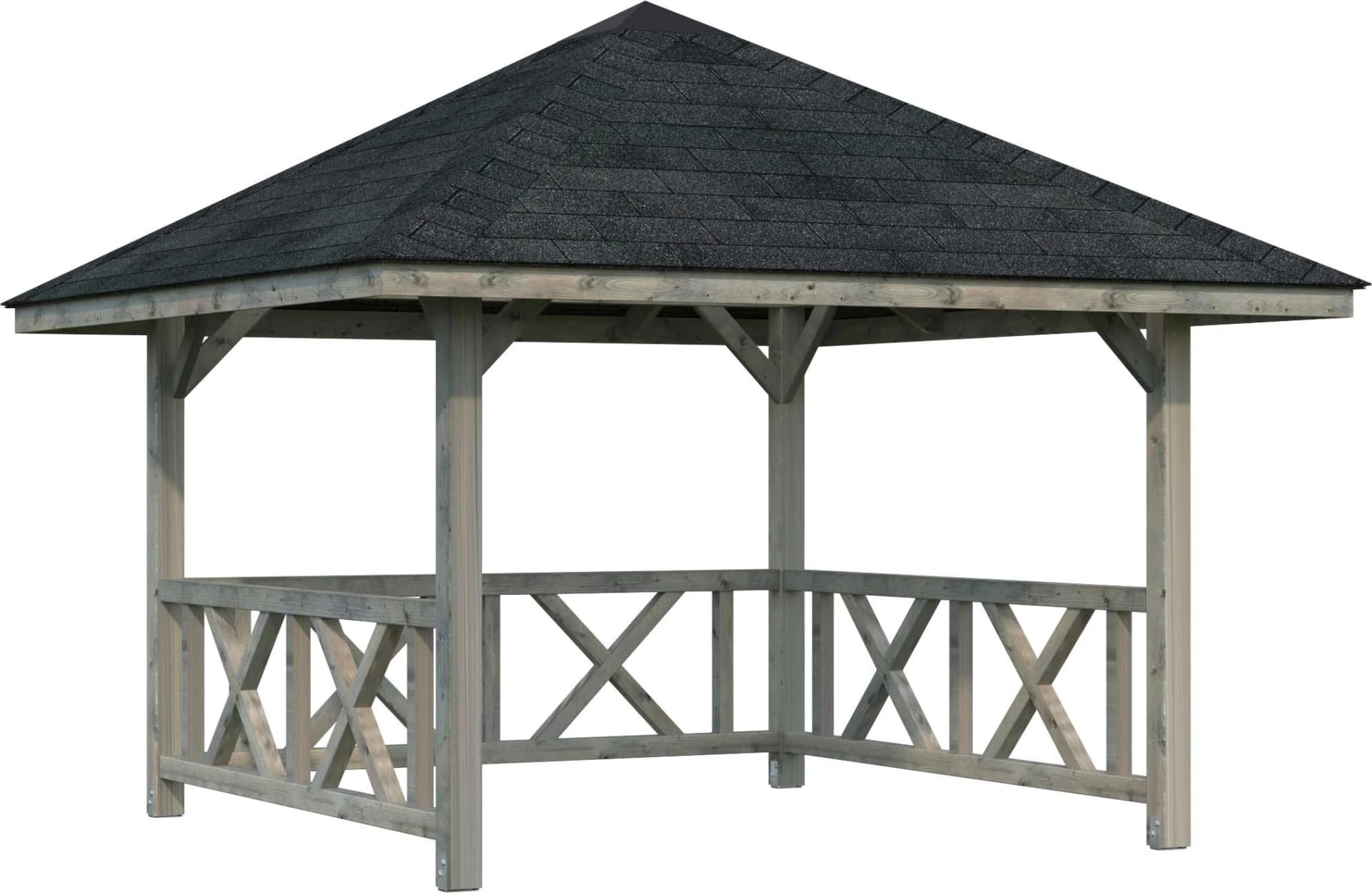 PALMAKO Holzpavillon Bianca 8,3 m² Grau Massivholz