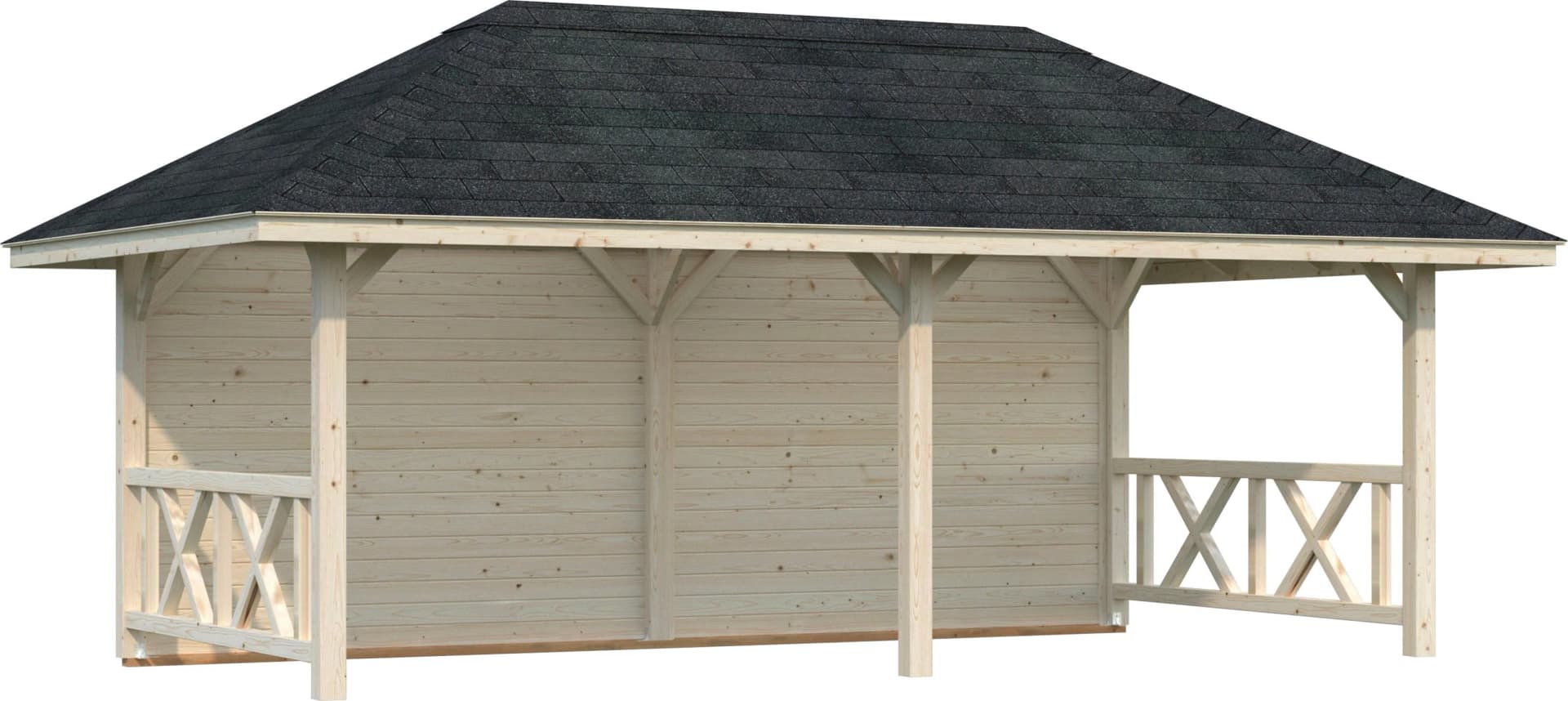 PALMAKO Bianca Holzpavillon 16,6 m² Massivholz Fichte