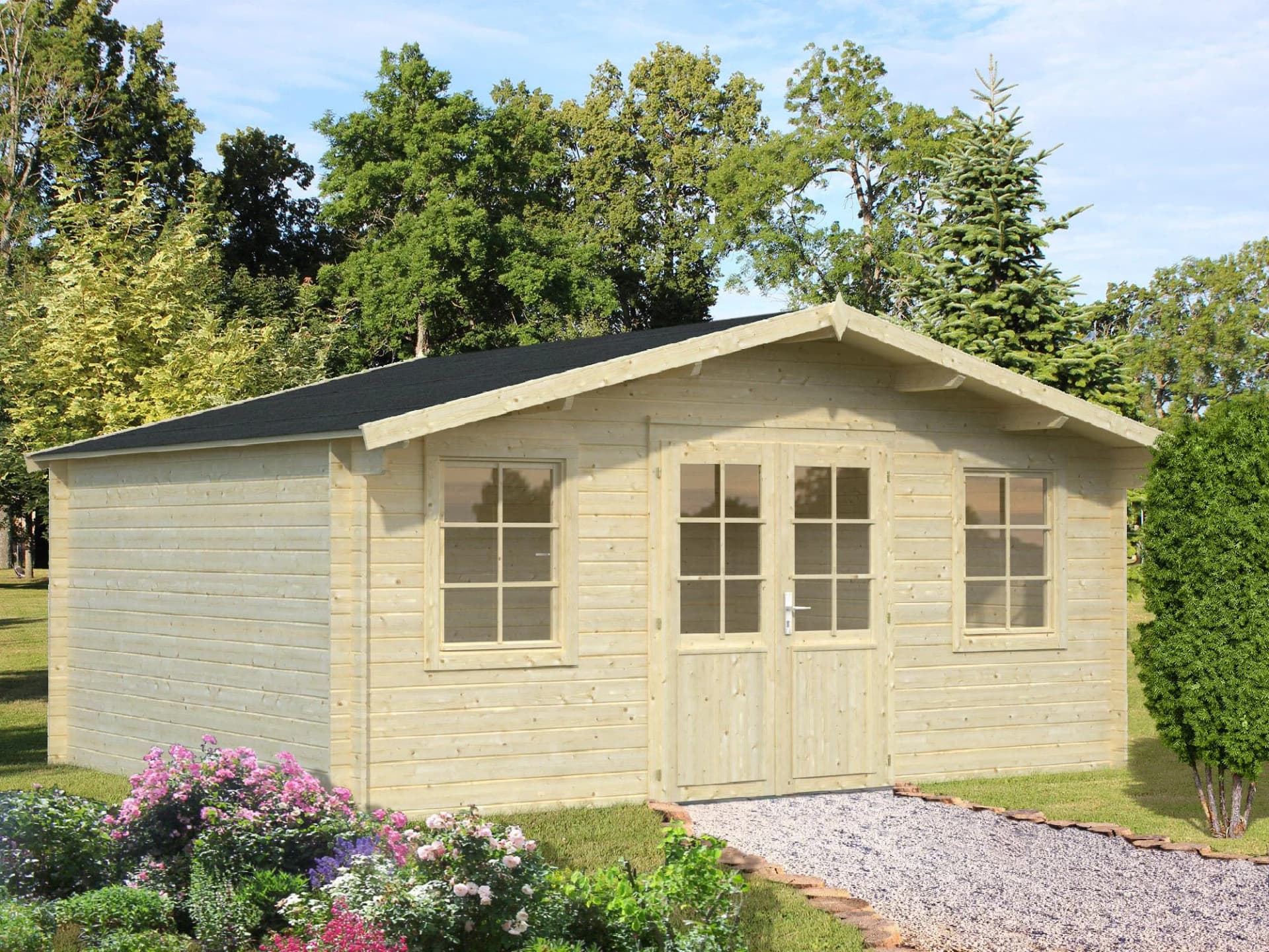 Gartenhaus PALMAKO "Klara" Massivholz Blockbohlensystem