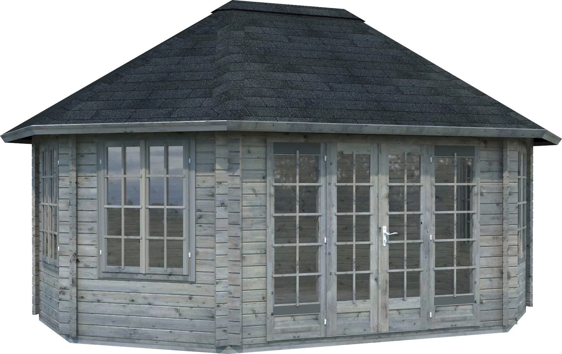 Palmako Pavillon Hanna Gartenhaus 20,3 m² Massivholz Blockbohlen