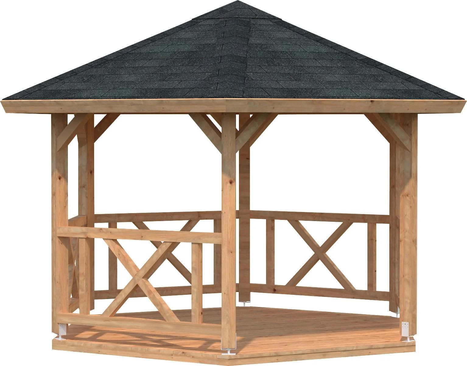 Palmako Garten Pavillon Betty Massivholz Braun