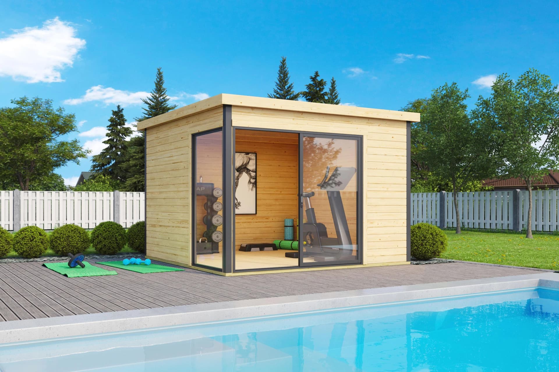 Lasita Maja Gartenhaus Domeo 1 Natur/Anthrazit Beige