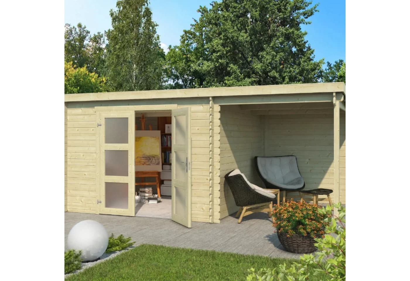 LASITA MAJA Gartenhaus Tampa 2.0 Blockbohlenhaus 501x319 cm