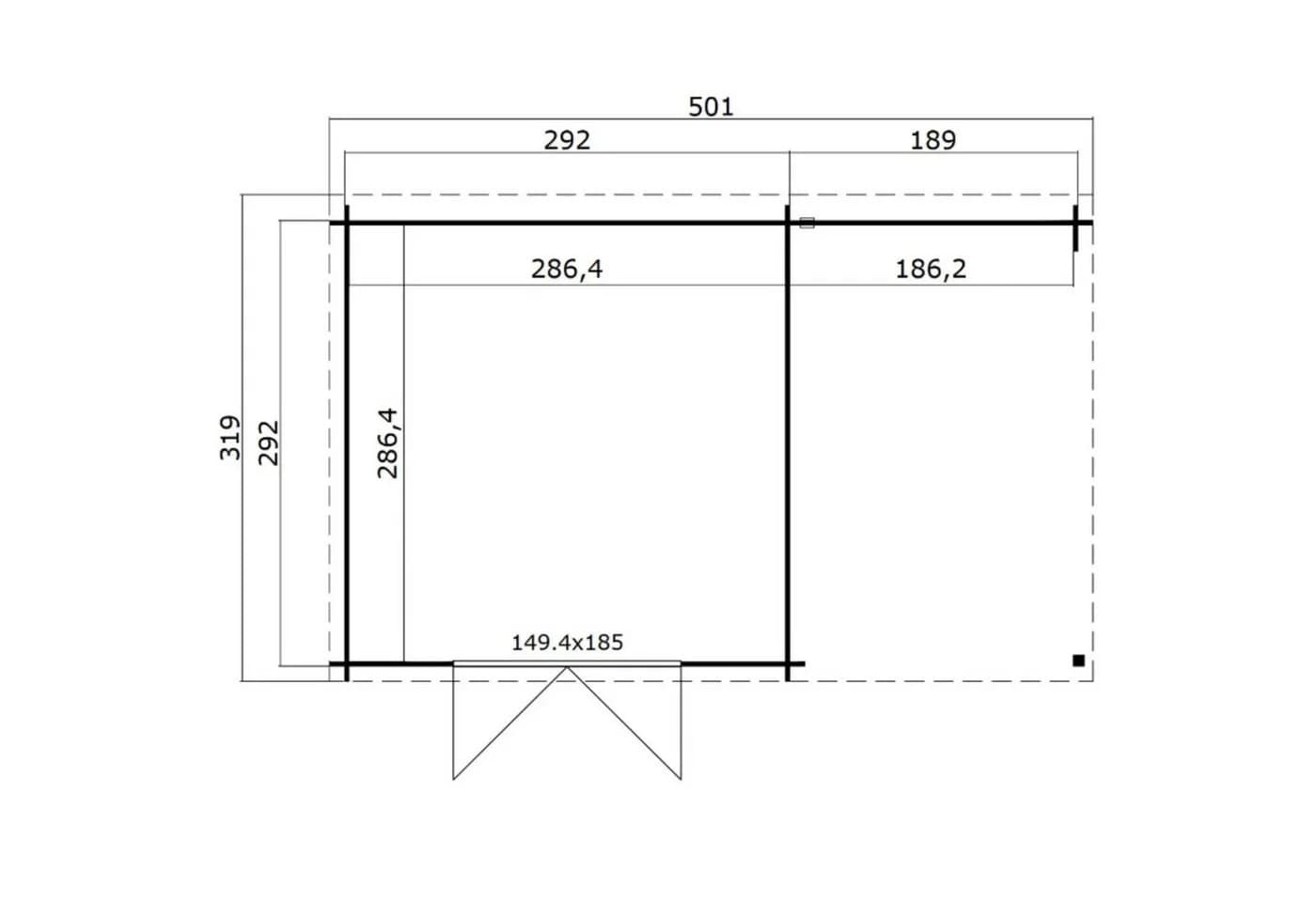 LASITA MAJA Gartenhaus Tampa 2.0 Blockbohlenhaus 501x319 cm - Bild 3