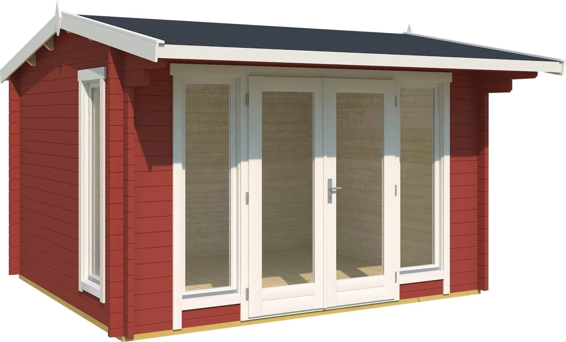 Gartenhaus aus Holzwerkstoff in Rot