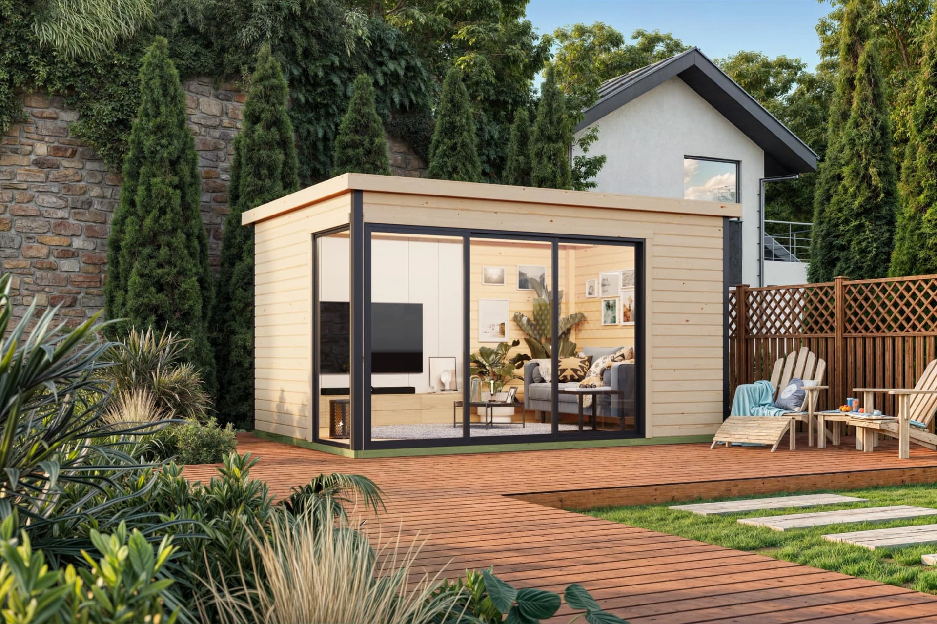 Gartenhaus NORDIC HOLZ "AUSTIN 6" Massivholz Blockbohlensystem