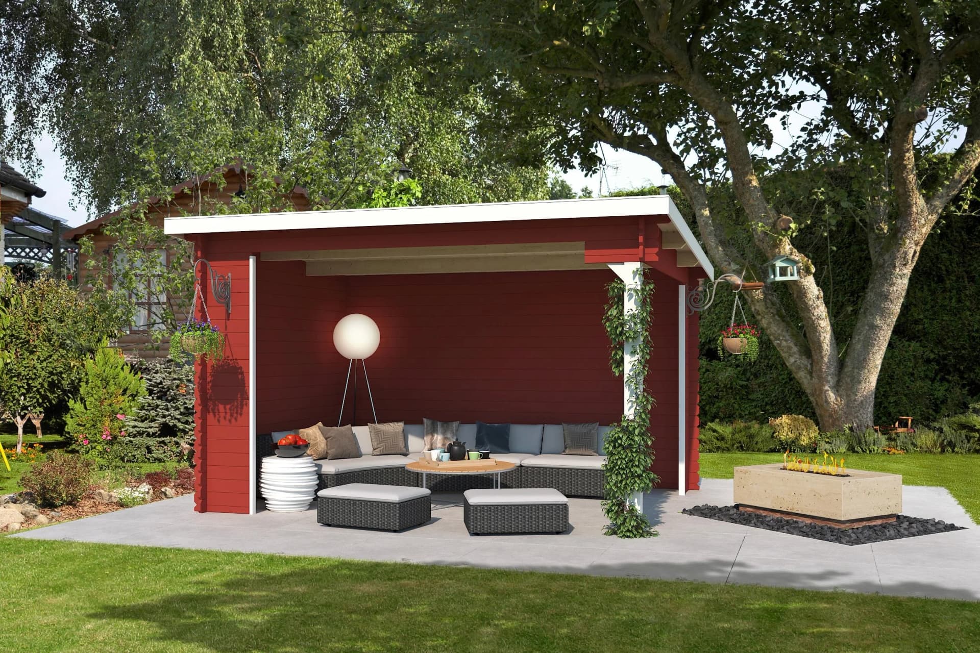 Gartenhaus Pultdach Schwedenrot 400x245x324 cm