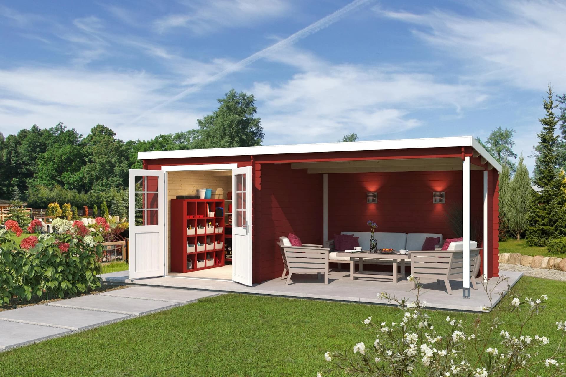 Gartenhaus Lasita Maja Saint Paul Schwedenrot Holzwerkstoff