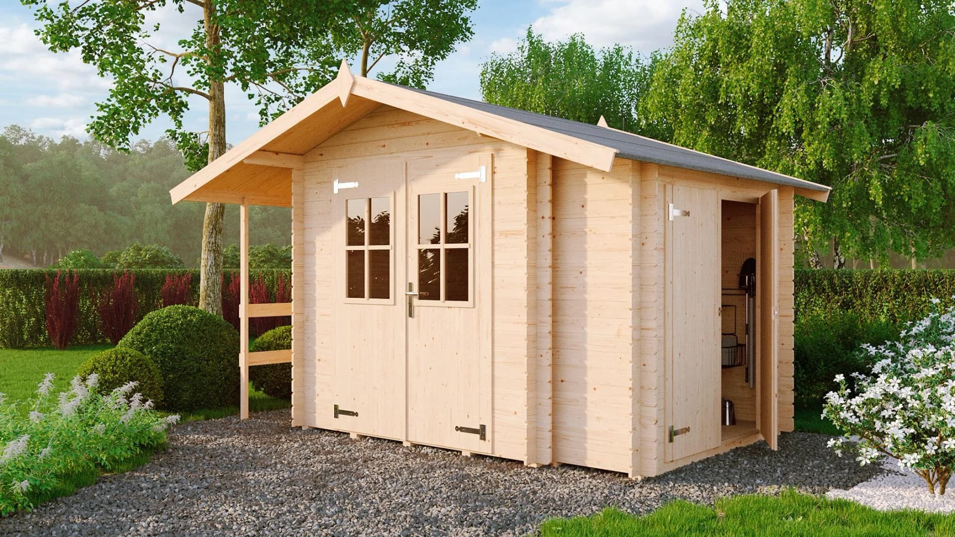 Lasita Maja Gartenhaus Narva 476 Blockbohlensystem