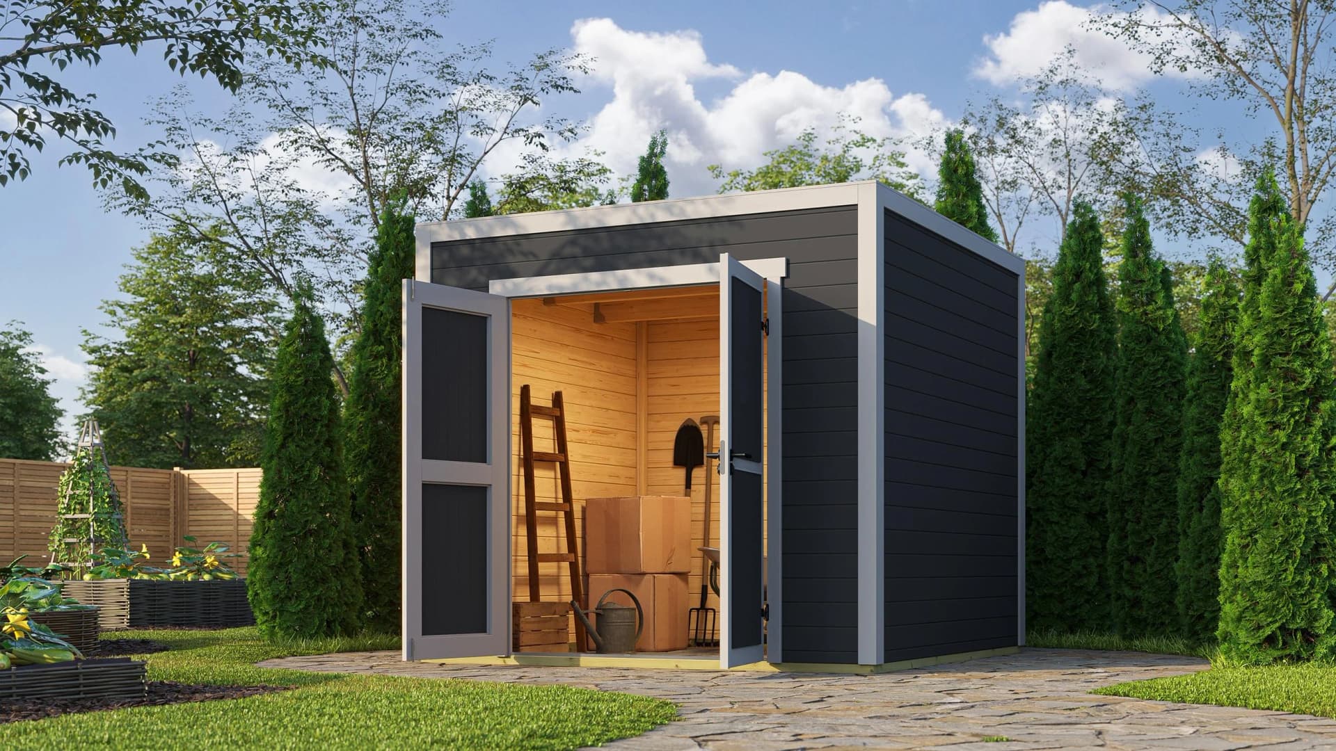 Gartenhaus Fynn 2 Carbongrau Nordic Holz - Bild 2