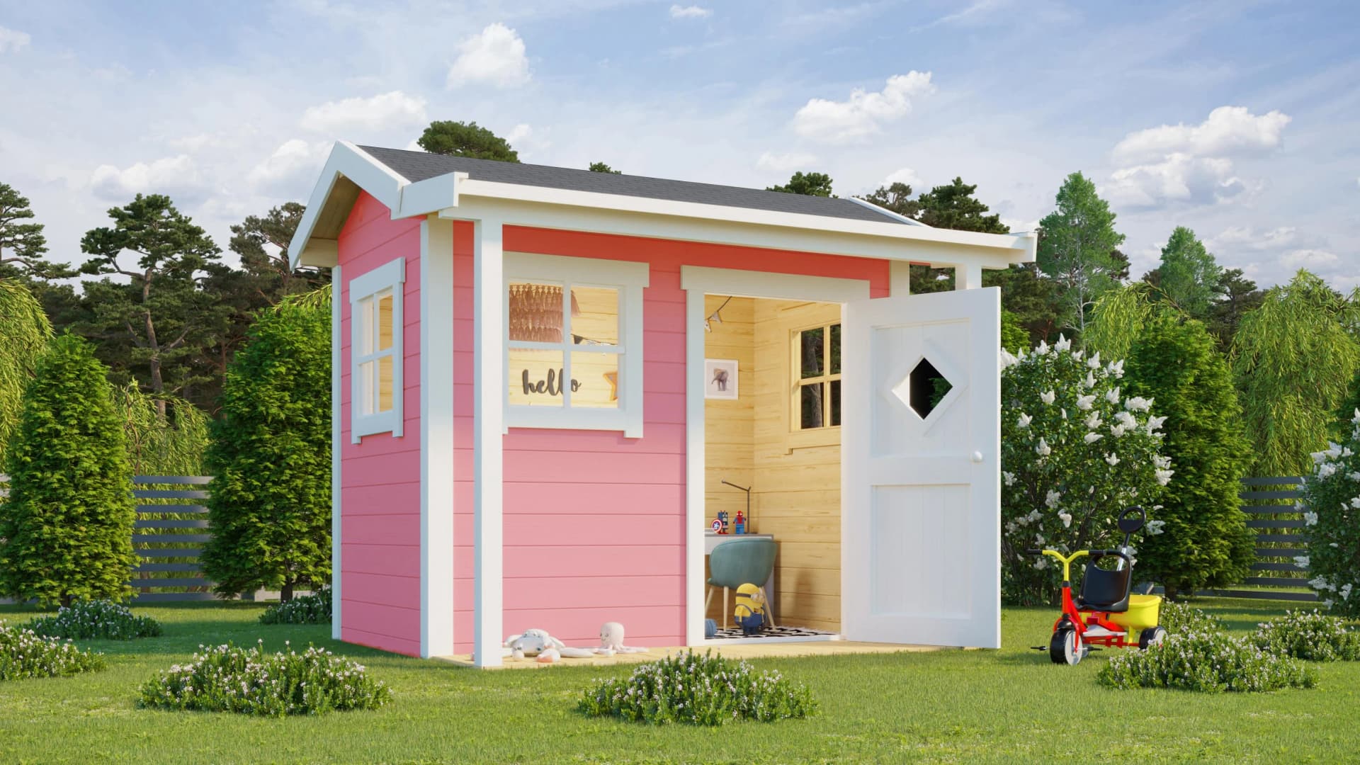 Spielhaus NORDIC HOLZ 'PINGO', rosa