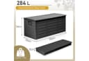 LALAHO Gartenbox 280L Schwarz mit Rollen Wasserdicht Bild 1