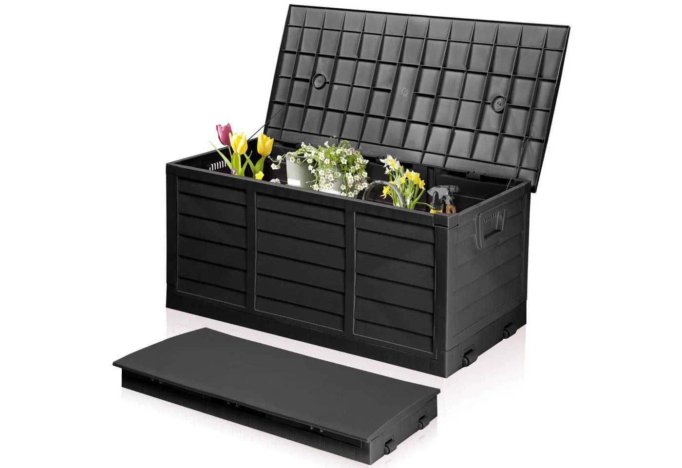 LALAHO Gartenbox 280L Schwarz mit Rollen Wasserdicht - Bild 2