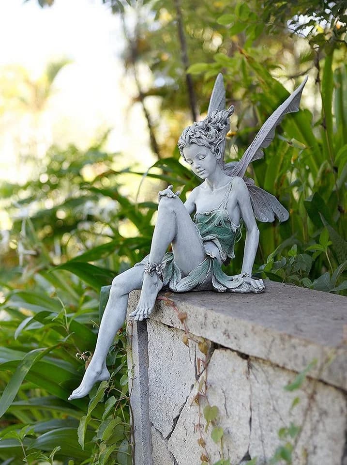 feinlux Sitzende Fee Gartendeko Figur 22 cm - Bild 3