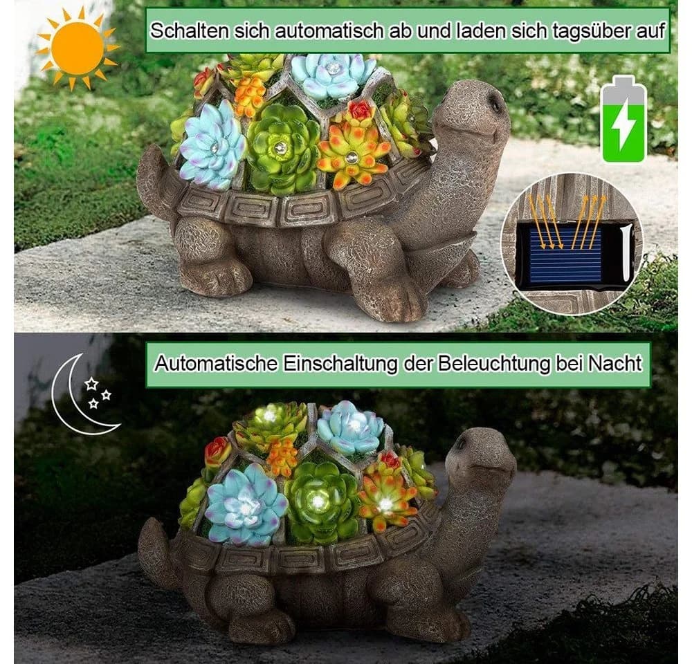 feinlux Solar Gartenfigur Eichhörnchen/Schildkröte mit LED-Beleuchtung - Bild 4
