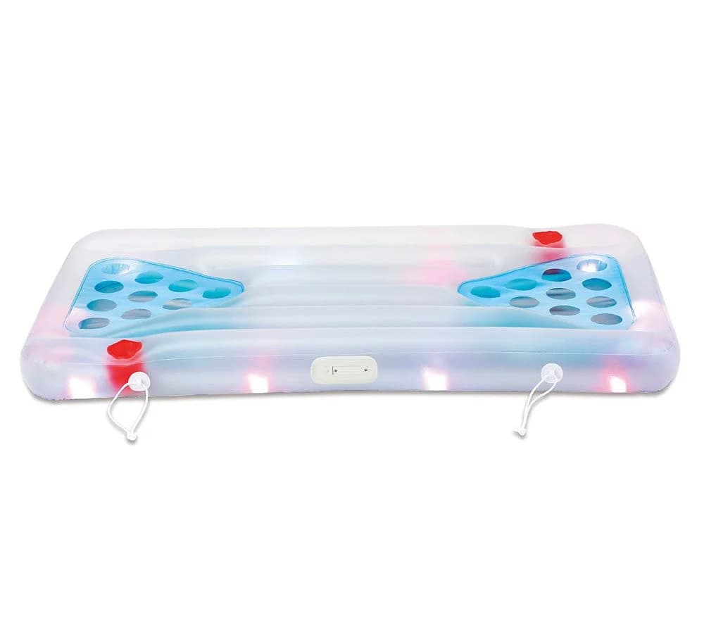 Summer Waves Aqua Glow LED Luftmatratze mit Bierpong