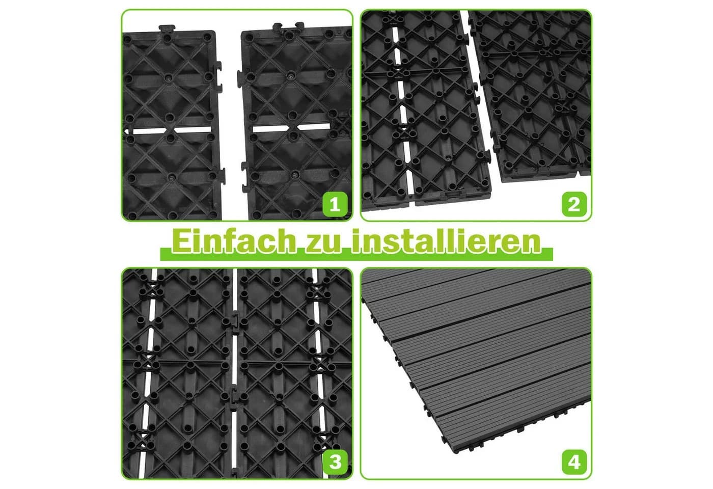 Clanmacy Terrassendielen WPC in Holzoptik mit Drainagesystem - Bild 3