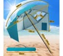 Clanmacy Sonnenschirm neigbar UV50+ mit Spiral-Erdspieß blau Bild 1