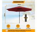 Clanmacy Sonnenschirm 350 cm UV50+ Rot Bild 1