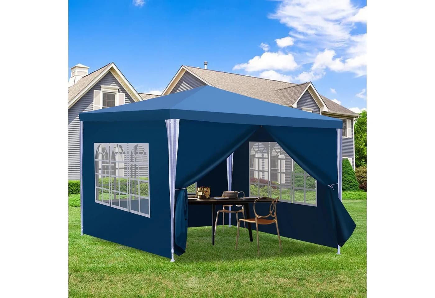 Clanmacy Pavillon 3x3 m Blau UV-Schutz wasserfest - Bild 2