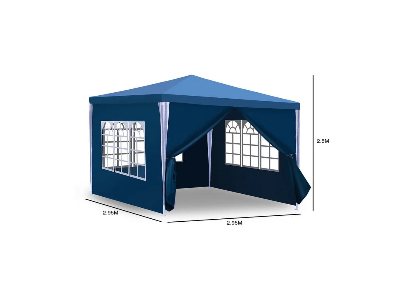 Clanmacy Pavillon Partyzelt 3x3m Blau Wasserdicht