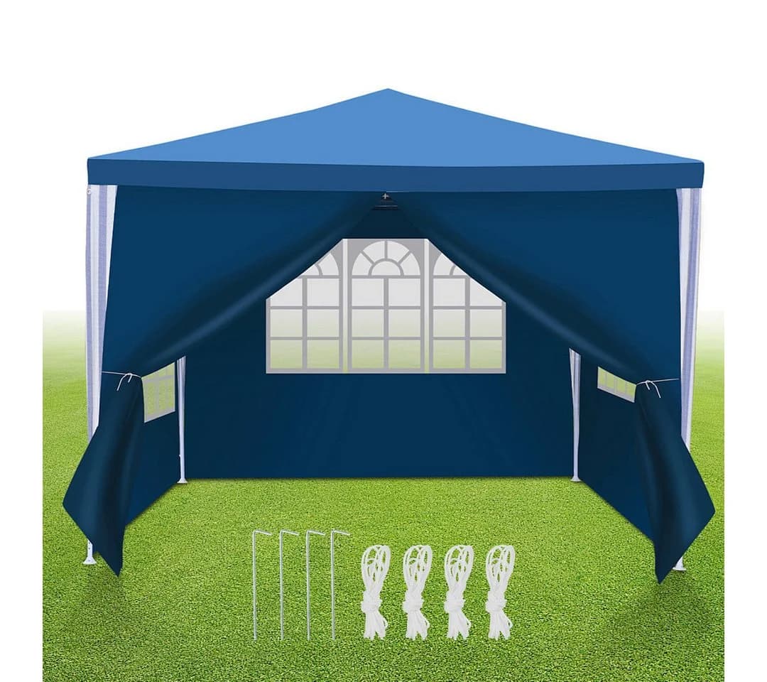 Clanmacy Pavillon Partyzelt 3x3m Blau Wasserdicht - Bild 2