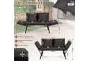 Clanmacy Gartenbank 3-Sitzer Poly Rattan Grau Klappbar Bild 1