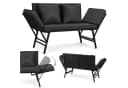 Clanmacy Gartenbank 3-Sitzer Poly Rattan Grau Klappbar Bild 2