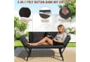 Clanmacy Gartenbank 3-Sitzer Poly Rattan Grau Klappbar Bild 3