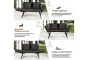 Clanmacy Gartenbank 3-Sitzer Poly Rattan Grau Klappbar Bild 5
