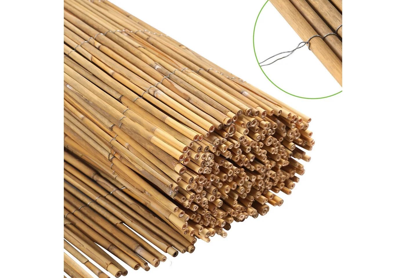 Clanmacy Schilfrohrmatte Sichtschutz 90x300cm Natur - Bild 2