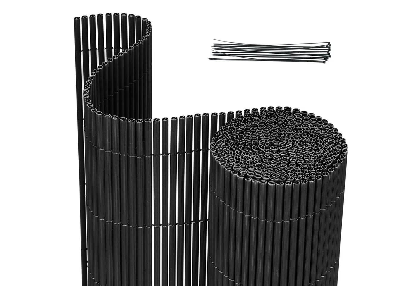 Clanmacy Balkonsichtschutz PVC Sichtschutzmatte Grau - Bild 2