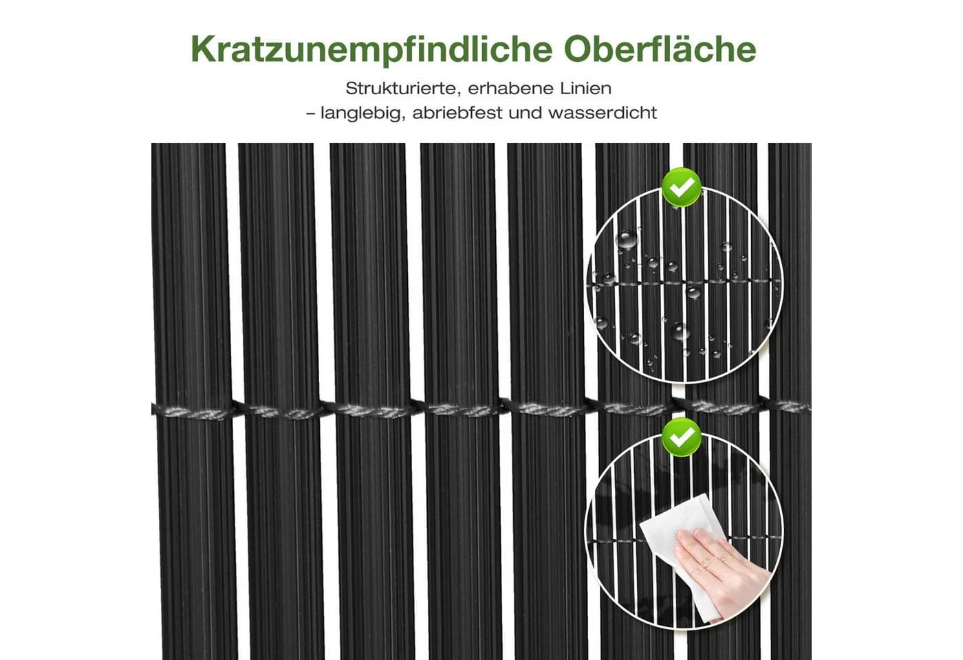 Clanmacy Balkonsichtschutz PVC Sichtschutzmatte Grau - Bild 4