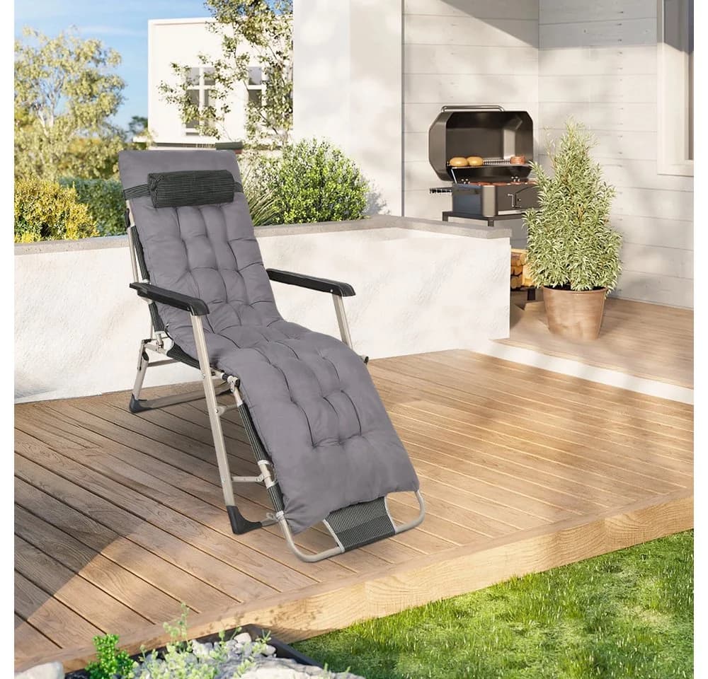 JEOBEST Gartenstuhl Sonnenliege, klappbarer Liegestuhl, Verstellbare Rückenlehne, 150 kg Traglast - Bild 4