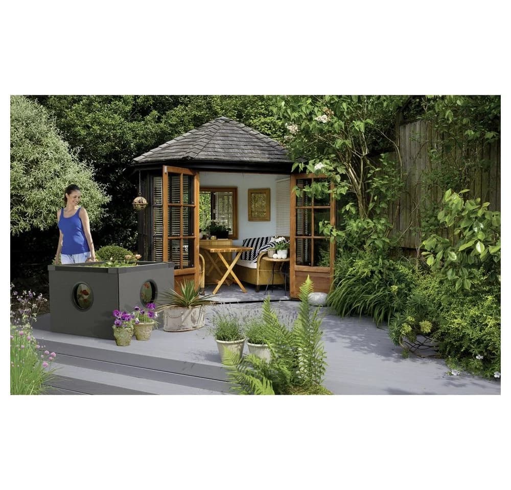 Hozelock Outdoor Aquarium 500 Liter Polyrattan mit 3 Fenstern