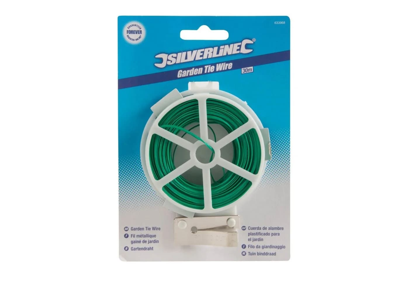 Silverline Bindedraht 30m mit Abschneider Grün