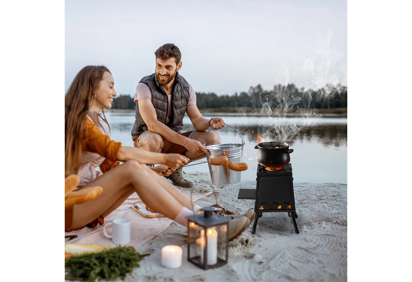 LALAHO Feuerstelle Zeltofen Camping Holzofen Gartenofen Campingofen Werkstattofen Outdoor Kocher