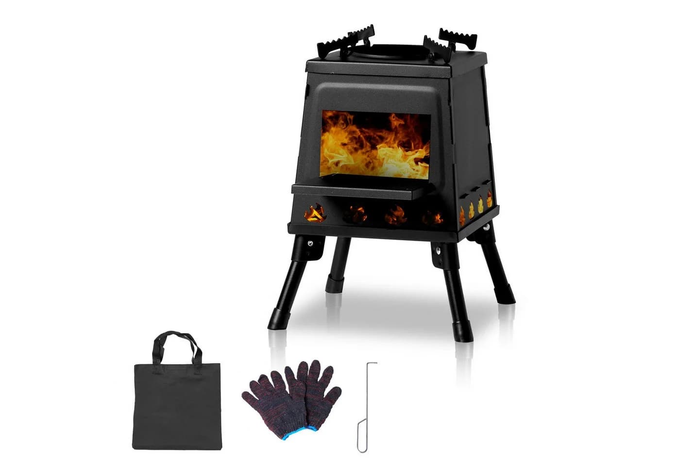 LALAHO Feuerstelle Zeltofen Camping Holzofen Gartenofen Campingofen Werkstattofen Outdoor Kocher - Bild 2