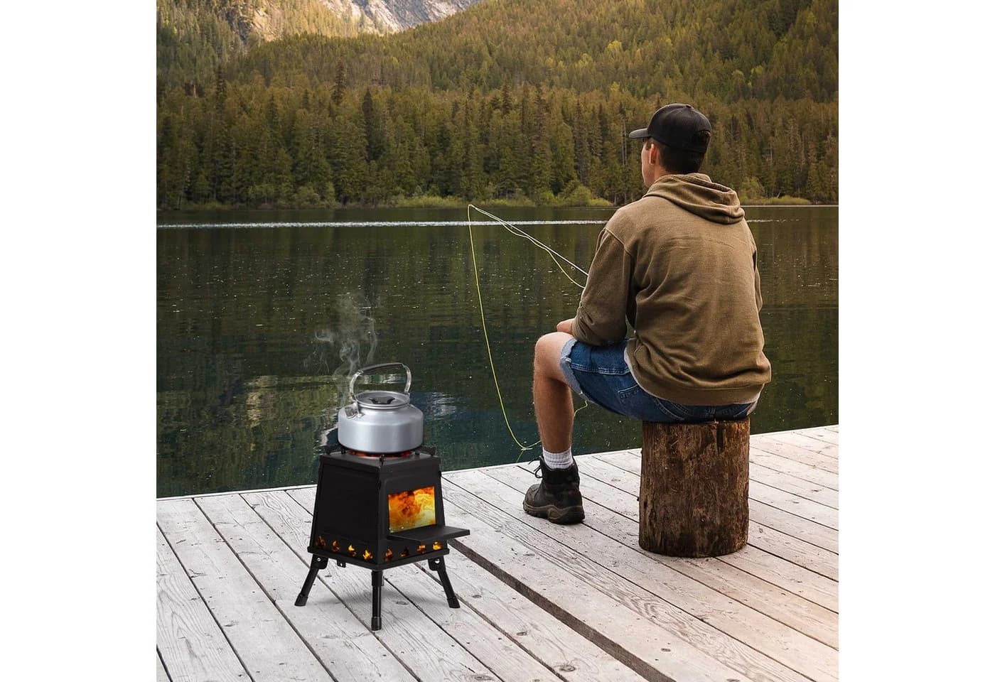 LALAHO Feuerstelle Zeltofen Camping Holzofen Gartenofen Campingofen Werkstattofen Outdoor Kocher - Bild 4