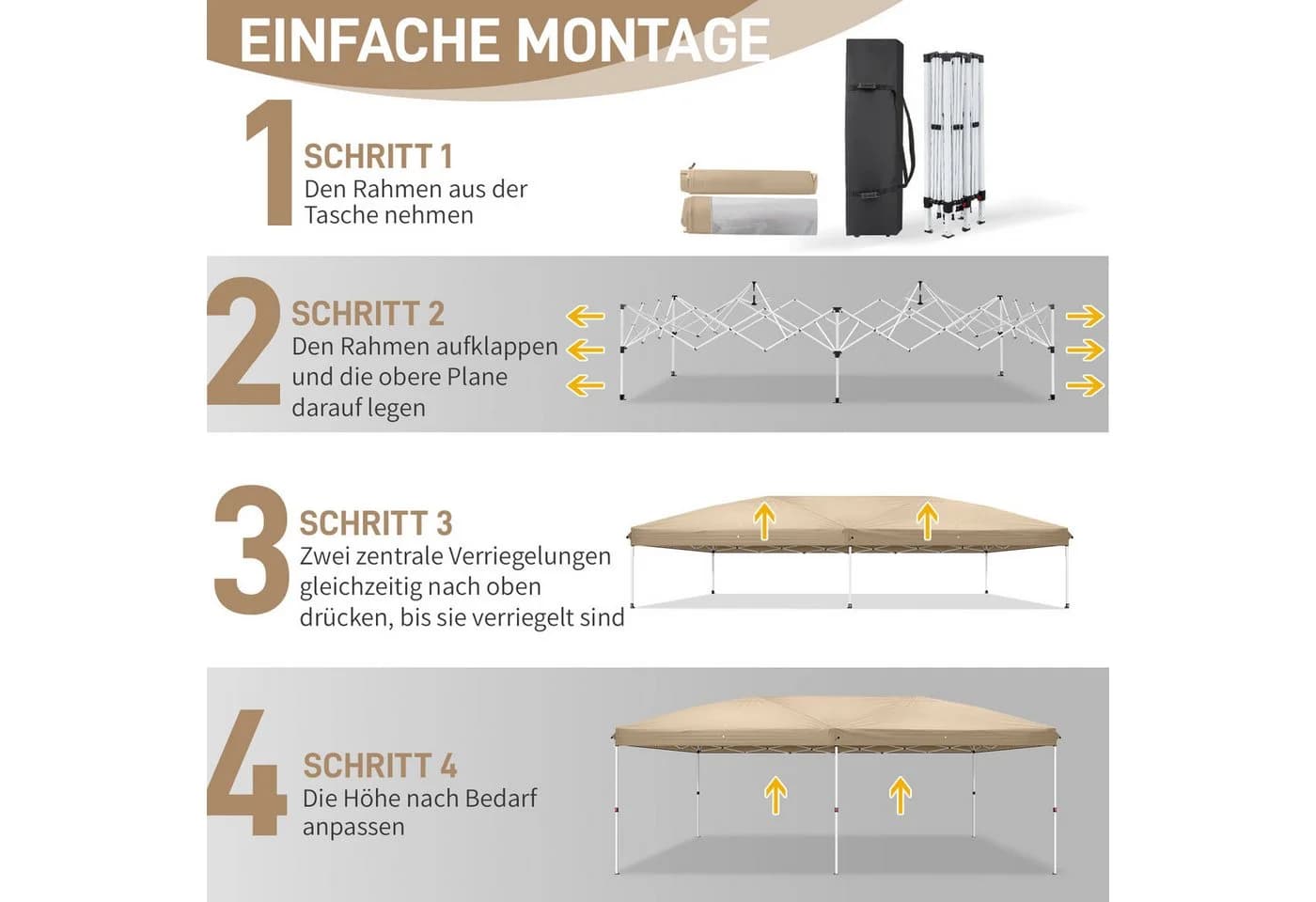 LALAHO Faltpavillon 3x6m mit 6 Netzvorhängen UV-Schutz Gartenpavillon
