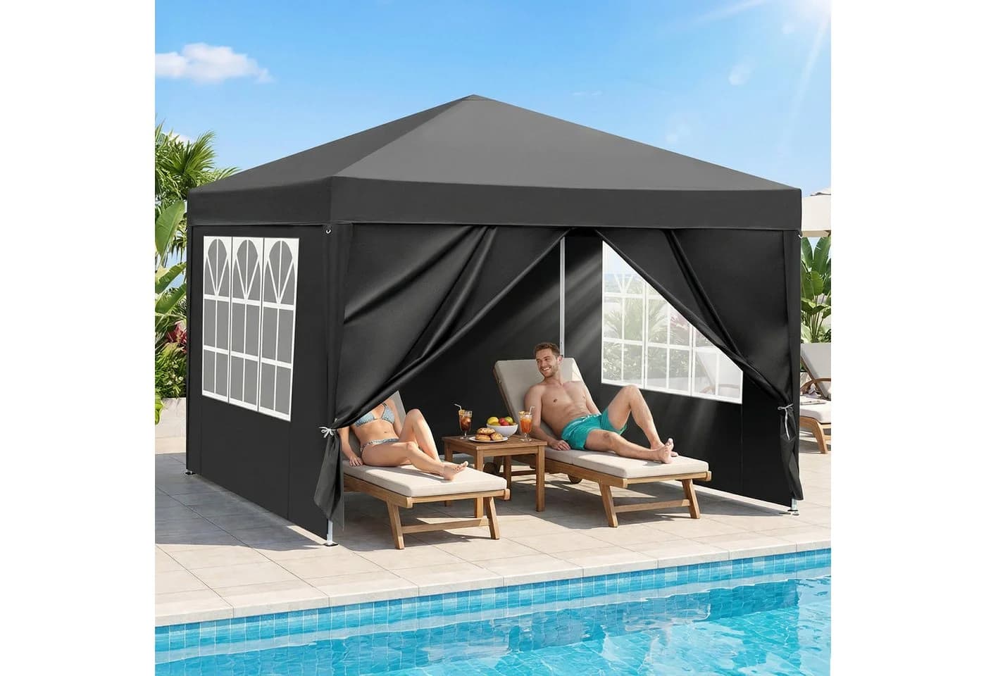 LALAHO Faltpavillon 3x3 m Gartenpavillon UV-Schutz 50+