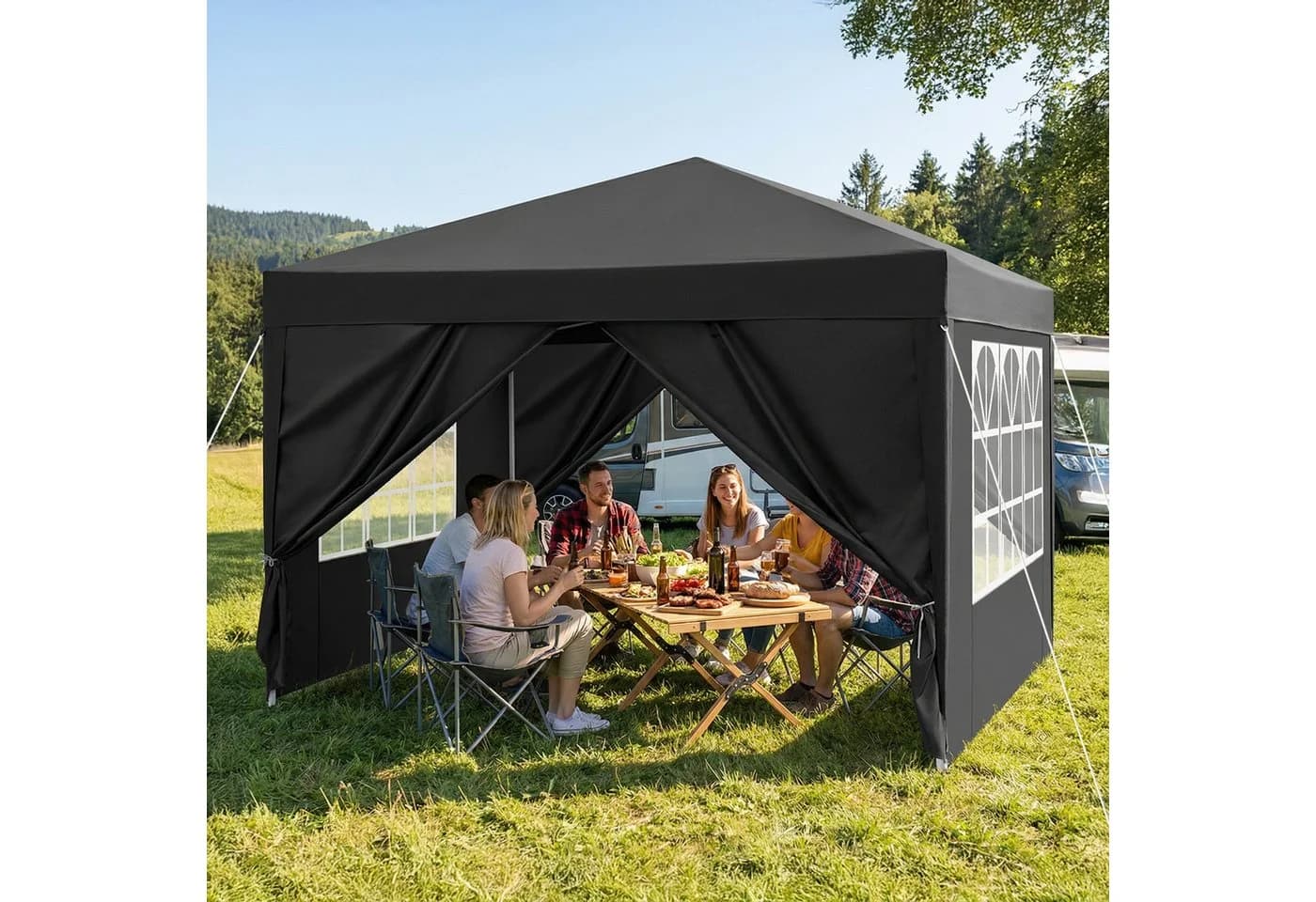 LALAHO Faltpavillon 3x3 m Gartenpavillon UV-Schutz 50+ - Bild 3