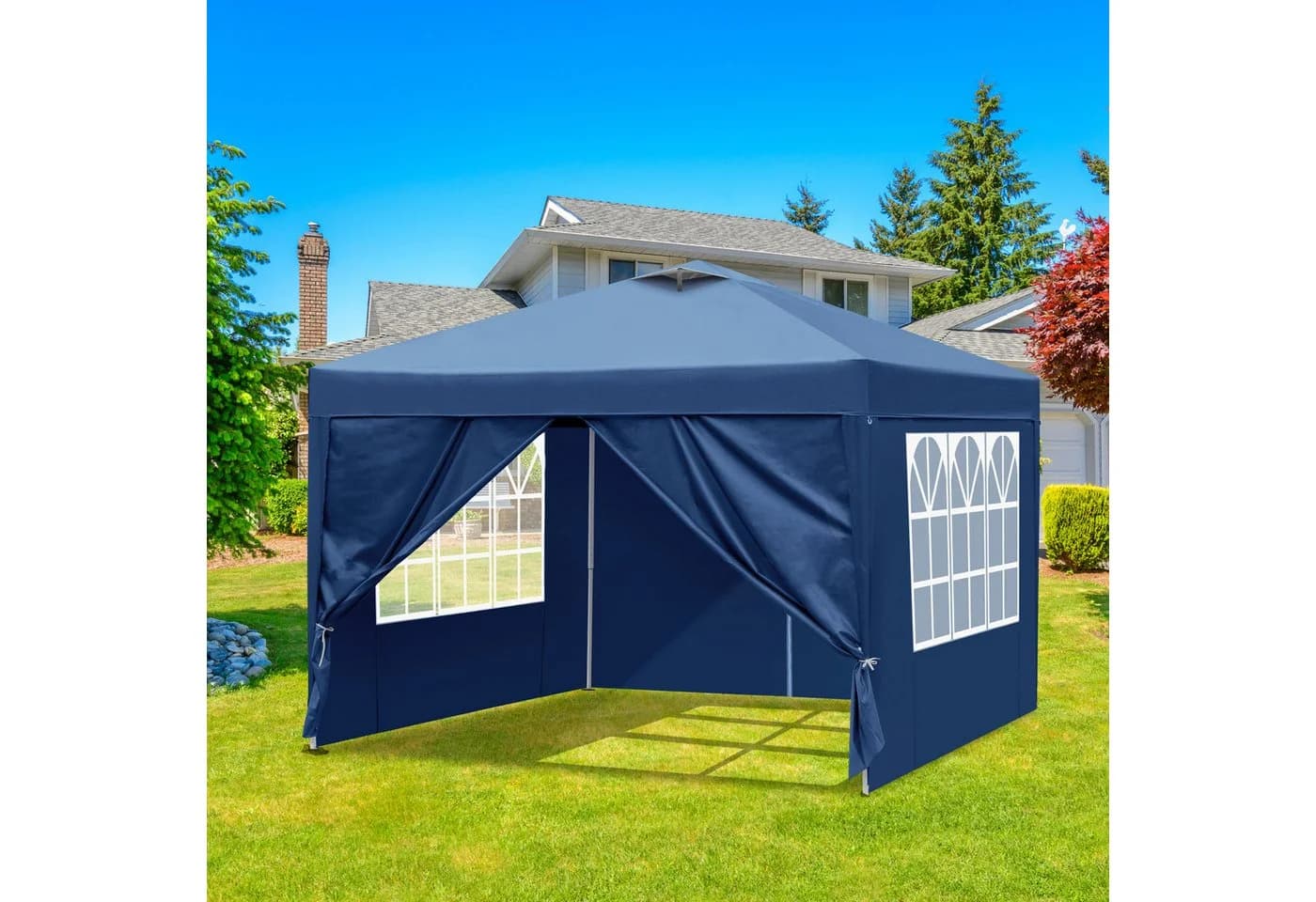 LALAHO Faltpavillon 3x3m Blau UV-Schutz Wasserdicht