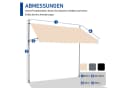 LALAHO Balkonmarkise 200/250/300cm Gelenkarm Markise UV-beständig wasserdicht Bild 5