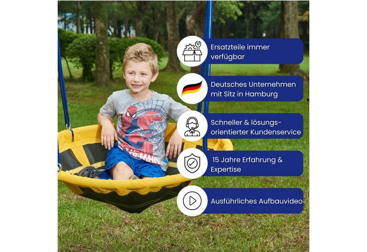 Zero Gravity Kinderschaukel mit Kettengestell UV-beständig