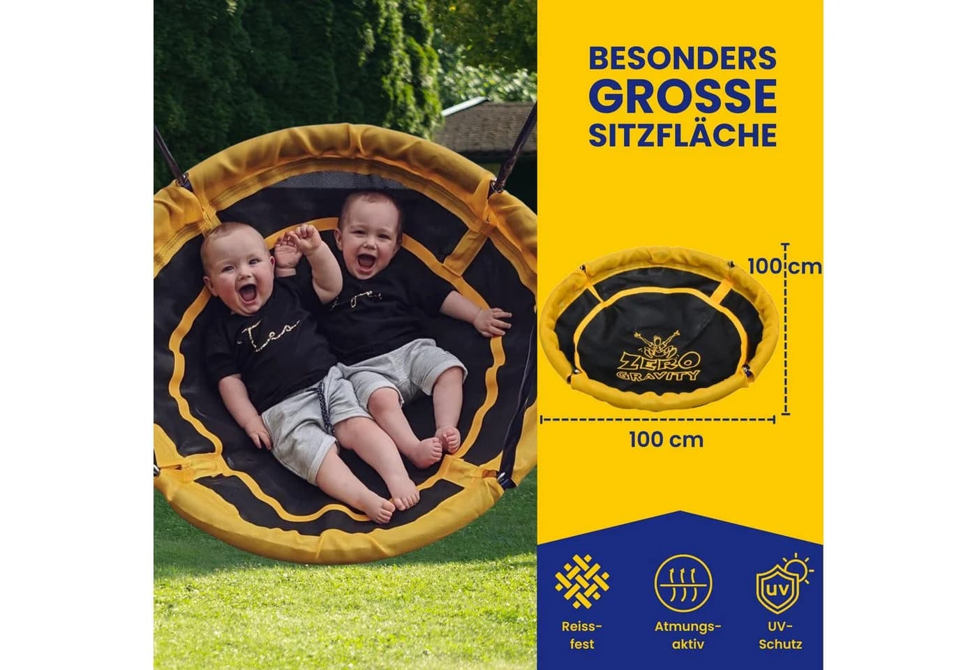 Zero Gravity Kinderschaukel mit Kettengestell UV-beständig - Bild 3