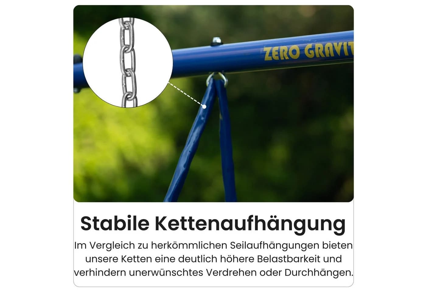 Zero Gravity Kinderschaukel mit Kettengestell UV-beständig - Bild 5