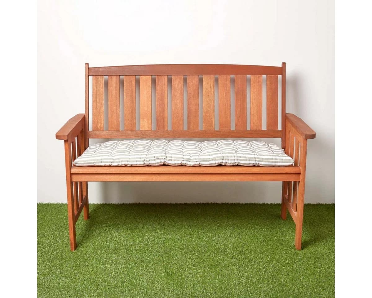 Homescapes 2-Sitzer Bankauflage grau mit Streifen, 100% Baumwolle - Bild 5